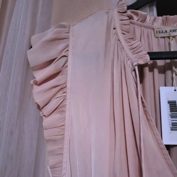 NWT Ulla Johnson Senna Satin Flutter Sleeve Midi Dress in Peony, Size 4. - Picture 5 of 8